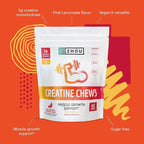 ZHOU Nutrition Creatine Monohydrate Chewables 5g for Men & Women, Sugar Free, Organic, Non GMO, Pink Lemonade, 60 Creatine Gummies