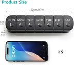 FHORAIN XL AM PM Pill Organizer 2 Times a Day, Fade Resistant Extra Large Weekly Pill Box 7 Day, Double-Sided 14 Compartments for Vitamins, Fish Oil, Supplements & Gummies (Black)