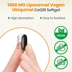 Besibest 1000mg Liposomal CoQ10 Ubiquinol, 600 Vegan Softgels, High Absorption Ubiquinol CoQ10 Supplement, Active Antioxidant Form of Coenzyme Q10 for Heart Function & Energy Production
