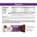 NuGo Slim Dark Chocolate Espresso, 16g Vegan Protein, 3g Sugar, 7g Fiber, Low Net Carb, Keto Friendly, Gluten Free, 12 Count