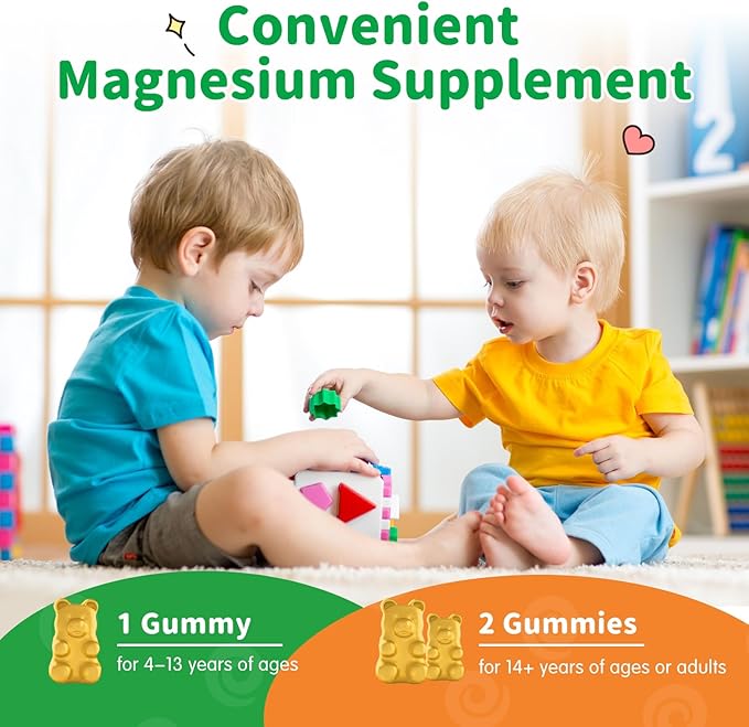 Magnesium Gummies for Kids - Magnesium Glycinate Gummies Supplement with L-Theanine, Vitamin B6, D3 for Adults & Kids, Calm Magnesium for Sleep, Relaxation, Brain,Bones,Sugar Free Pineapple 120ct