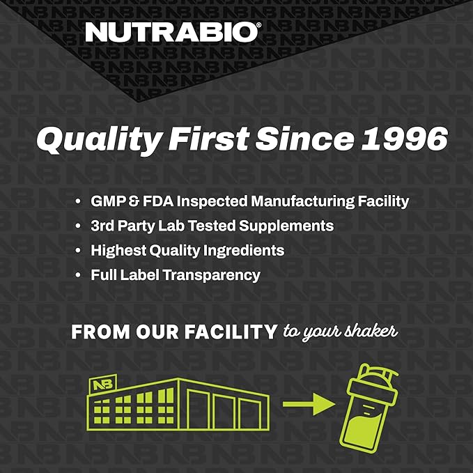 NutraBio Grass Fed Whey Isolate Protein Powder - 25G of Protein Per Scoop - Sugar Free Natural Lean Muscle Protein Supplement - Vanilla Bean- 2 Pounds, 29 Servings.