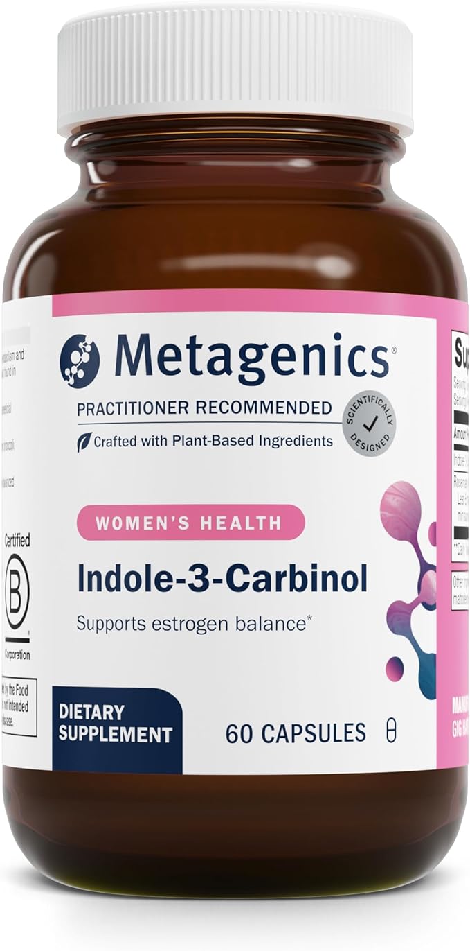 Metagenics Meta Indole-3-Carbinol Supplement - Supports Estrogen Hormone Balance, Antioxidant & Liver Health* - Non-GMO, Gluten-Free, Vegan - GMP Certified Facility - 60 Capsules