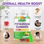 Potassium Citrate Gummies, High Potency Potassium Supplement for Adults Women & Men, Support Leg Cramps & Muscle Health, Sugar-Free, Mixfed Fruit Flavor, 60 Count
