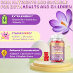 Lofei Saffron Supplements Gummies for Kids & Adult,12-in-1 Formula with Saffron 88.5mg,Vitamin B6,D3,B12,Magnesium,Zinc,St.John's Wort,Ashwagandha,Support Zzz,Strawberry Flavor,60 Count(Pack of 1)