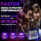 Creatine Gummies Monohydrate Complex for Men & Women, 9000MG Creatine Pre-Workout Supplement Enhance Muscle Strength Recovery Cognitive Health & Memory, 120 Gummies Sugar Free Vegan Non-GMO