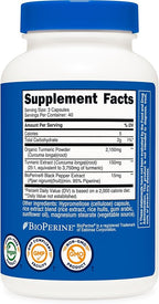 Nutricost Turmeric Curcumin with BioPerine and 95% Curcuminoids, 2300mg, 120 Capsules, Veggie Capsules, 767mg Per Cap, 40 Servings, Gluten Free, Non-GMO