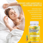 Magnesium Glycinate Gummies 1000mg, Sugar Free Magnesium Potassium Supplements Chewable for Adults with L-Threonate for Sleep, Body Support and Relaxation,90 Mango Pineapple Gummies