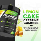 Bounce Pro Creatine Monohydrate Gummies for Men & Women, Low Calorie, 6G of Creatine per Serving, Vegan, Anti-Melting, Gluten-Free, Non-GMO (51 Count (Pack of 1), Lemon Cake)