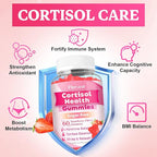 2 Pack Cortisol Supplements for Women & Men, 13 in 1 Cortisol Detox, Cortisol Manager Reducer with Ashwagandha, L-Theanine, Cortisol Balance Gummies-Hormone Balance, Focus, Calm, zzZ,Strawberry Flavor