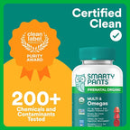 SmartyPants Organic Prenatal Vitamins for Women,Multivitamin Gummies: Biotin,Methylfolate,Omega 3 (ALA),Vitamin D3,C,Vitamin B12,B6,A,K2 & Zinc,Choline,Vegetarian,(30 Day Supply),120 Count(Pack of 2)