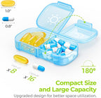 AUVON XL Weekly Pill Organizer 2 Times a Day, Pill Box 7 Day with One-Side Large Openings for Easy to Use, Blue AM PM Pill Case for Medication, Vitamins, Fish Oils, Supplements
