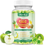 Magnesium Gummies for Kids - Magnesium Glycinate Gummies with L-Theanine, Chamomile & Multivitamins for Sleep, Calm & Focus - Green Apple & Kiwi Center-Filled Gummies 60 ct