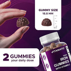 Vitamatic Iron 65 mg Gummies Supplement for Women & Men - 60 Vegan Gummies - Great Tasting Iron Gummy Vitamins with Vitamin C (2)
