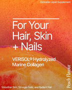 BeMe Liquid Collagen for Women - 2500mg Verisol Collagen Liquid with Biotin, CoQ10 & Vitamin C - Clinically Proven Collagen Peptides for Hair, Skin & Nails - 15 Peach Sachets