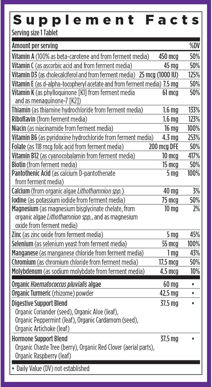 New Chapter Women’s Multivitamin 55+, Astaxanthin, B6, B12, D3, Vitamin C & Zinc, Immune, Heart, Cellular Energy, and Bone Support, Gentle on The Stomach, One Daily, Non-GMO, Gluten-Free, 96 Tablets