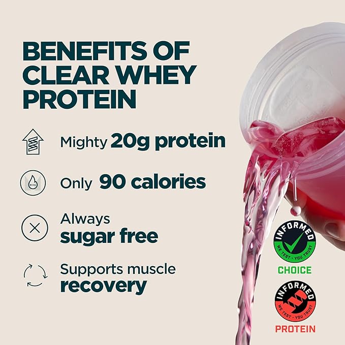 Myprotein Clear Whey Isolate Protein Powder, 20 Servings (1.1lbs) Fruit Punch, 20g Protein per Serving, Naturally Flavored Drink Mix, Daily Protein Intake for Superior Performance