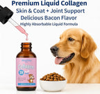 Premium Liquid Collagen for Dogs - Skin & Coat Supplement with Hyaluronic Acid & Biotin, Supports Joint Health, Mobility & Hydration for All Dogs, Bacon Flavor - 2 fl oz (2)