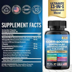 Zoyava Corti-Soothe Cortisol Supplement Magnesium Glycinate 200mg L-Theanine 150mg Ashwagandha 150mg Phosphatidylserine Cortisol Manager Lions Mane Ginkgo Biloba Bacopa Monnieri Valerian Root 60 Caps