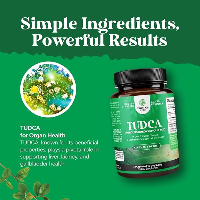 Advanced Bile Salt TUDCA Supplement-Extra Strength TUDCA 500mg per Serving Bile Salts for Gallbladder Kidney and Liver Support-High Purity Tauro Ursodeoxycholic Acid Liver and Gallbladder Cleanse 30ct