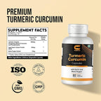 Turmeric Curcumin Capsules with Garlic & Black Pepper – Support Joint & Muscle Health* – 60 Vegan Capsules
