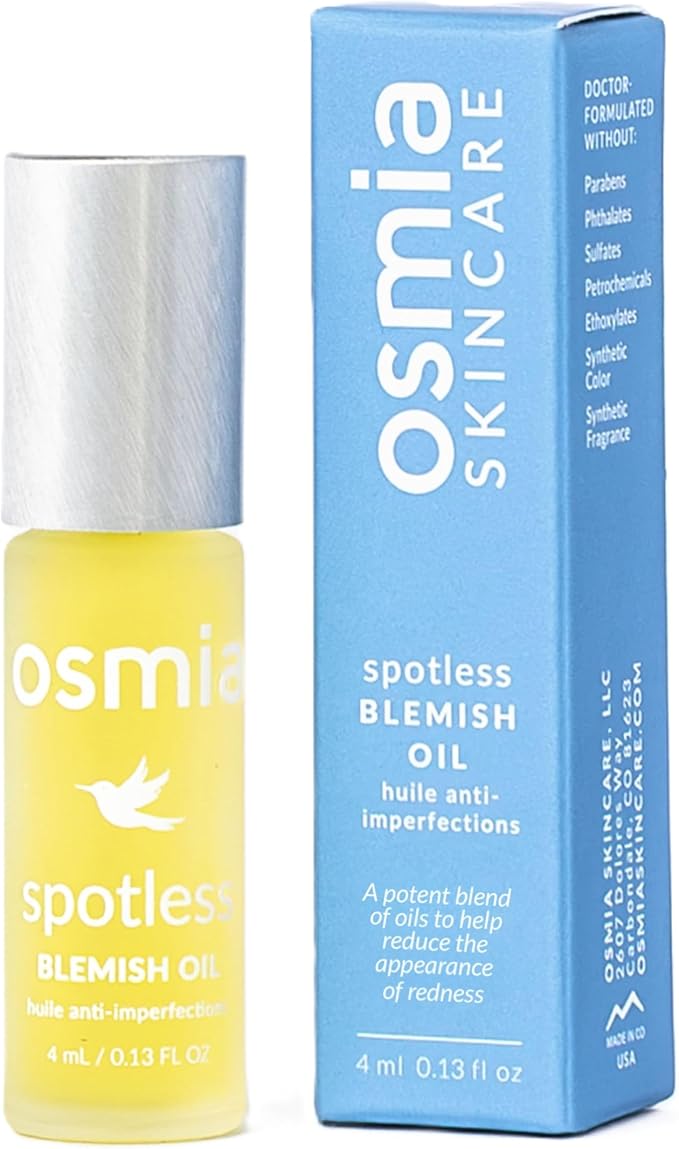 Osmia Skincare - Natural Spotless Blemish Facial Oil | Evening Primrose, Lavender, Cajeput, + Lemon Oils | Clarify, Cleanse | Clean Beauty For Healthy Skin (0.13 fl oz | 4 ml)