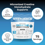 MYOXCIENCE Micronized Creavitalis Creatine | The World’s Purest Micronized Form of Creatine Monohydrate | Supports Muscle Performance, Lean Body Mass, & Cognition | 75 Servings