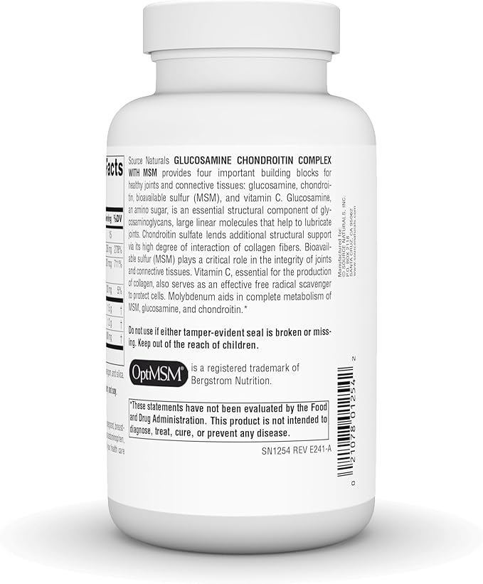 Source Naturals Glucosamine Chondroitin Complex with Msm - 120 Tablets
