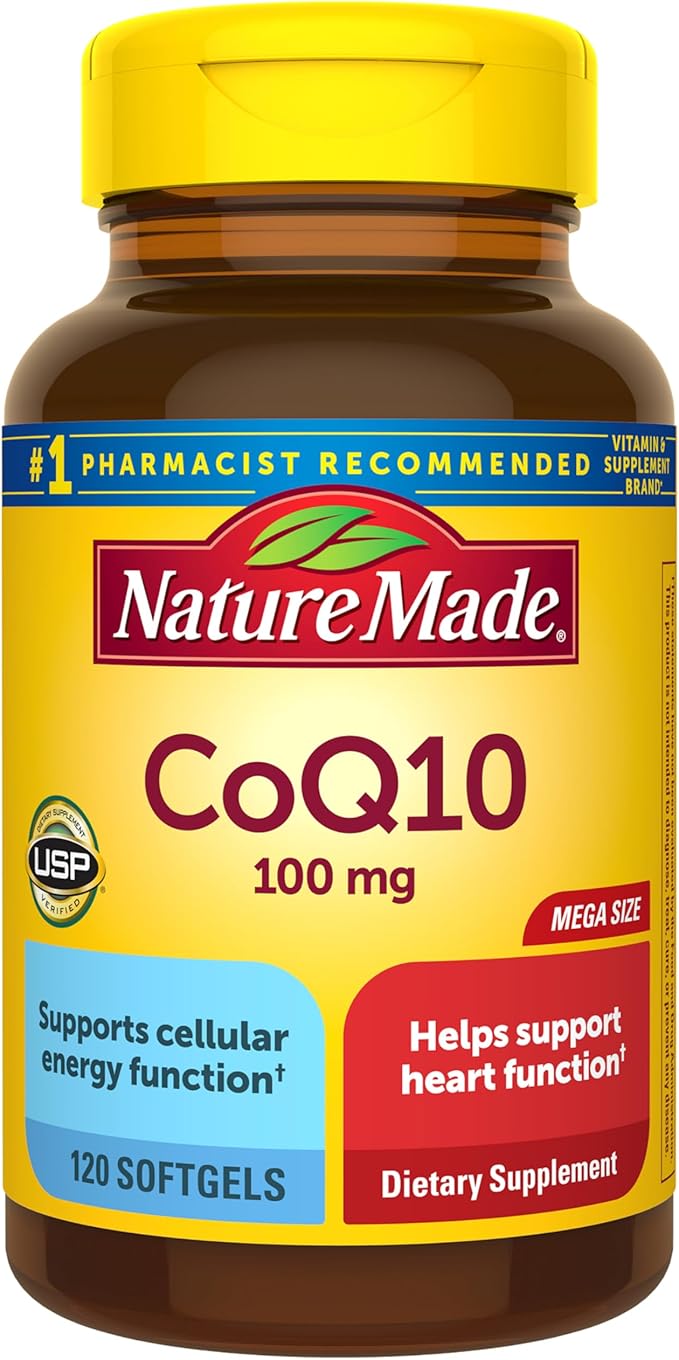 Nature Made CoQ10 100mg Softgels, Dietary Supplement for Heart Health Support, 120 Softgels, 120 Day Supply