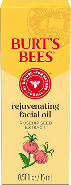 Burt's Bees Gua Sha Face Oil With Rosehip Seed Extract,Reduces Appearance of Fine Lines and Wrinkles,Use with Ice Roller & Facial Tools,Natural Origin Skin Care,0.51 fl. oz.,(Pack of 2)