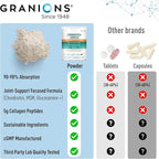 Granions Glucosamine Chondroitin MSM Powder 1,550mg – Joint Supplements for Men and Women - Chondrosteo, Hydrolyzed Marine Collagen Peptides, Essential Vitamins Glucosamine Complex – Wild Berry 9.9oz