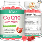 400MG CoQ10 Gummies with Omega-3, Vitamin B3 & Magnesium, Helps Support Hear-t Health, Cellular Energy & Antioxidant, Vegan, Gluten Free, 2 Months Supply