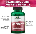 Swanson Cranberry 20:1 Juice Concentrate Urinary Tract and Kidney Health Supplement for Women and Adults Seeking Bladder Support with Vitamins C & E (180 Softgels, 2 Pack)
