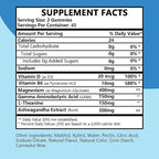 Cortisol Supplements for Women, Calm Magnesium Glycinate Gummies, Ashwagandha, L-Theanine, GABA, D3, B6, Mood Anxiety Sleep Relax, Raspberry Flavour, Vegan 90 Gummies