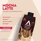 Atkins Mocha Latte Iced Coffee Flavored Protein Shake, High Protein, Low Glycemic, Low Carb and Low Sugar Shakes, Keto-Friendly, 12 Pack