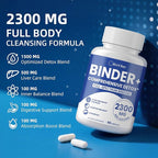 2300 MG Detox Binder Supplement – All-in-1 Detox Binder, Activated Charcoal, Zeolite, Bentonite Clay – Liver & Gut Detox Cleanse, Toxin Flush, Digestive, Max Absorption, 90 Vegan Capsules