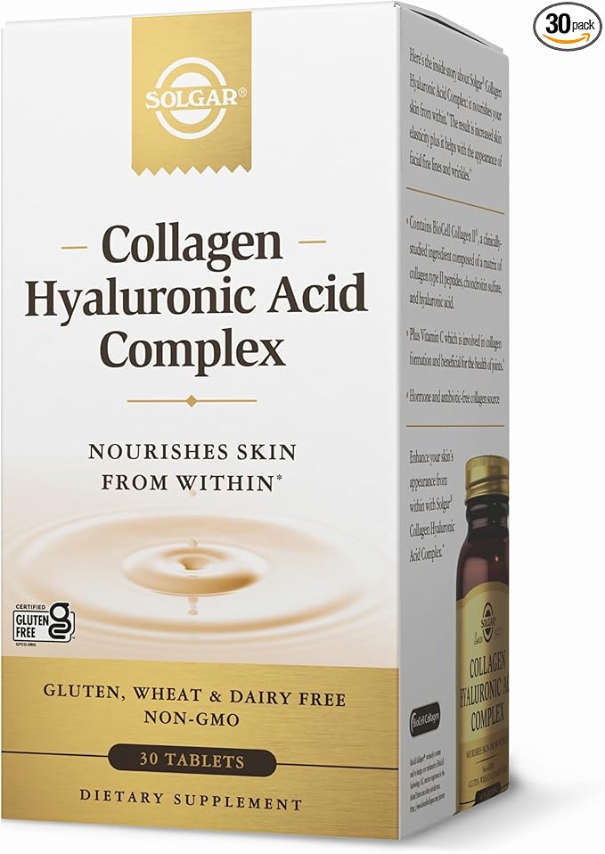 Solgar Collagen Hyaluronic Acid Complex - 30 Tablets - With Hydrolyzed Collagen Type 2 & Chondroitin - Non-GMO, Gluten & Dairy Free - 30 Servings