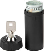 EZY DOSE Pill Box and Medicine, Vitamin Container, Safe for Money & Travel Items, Perfect for On-The-Go, Durable Canister, 2 Keys with Lock, Large, Black, BPA Free