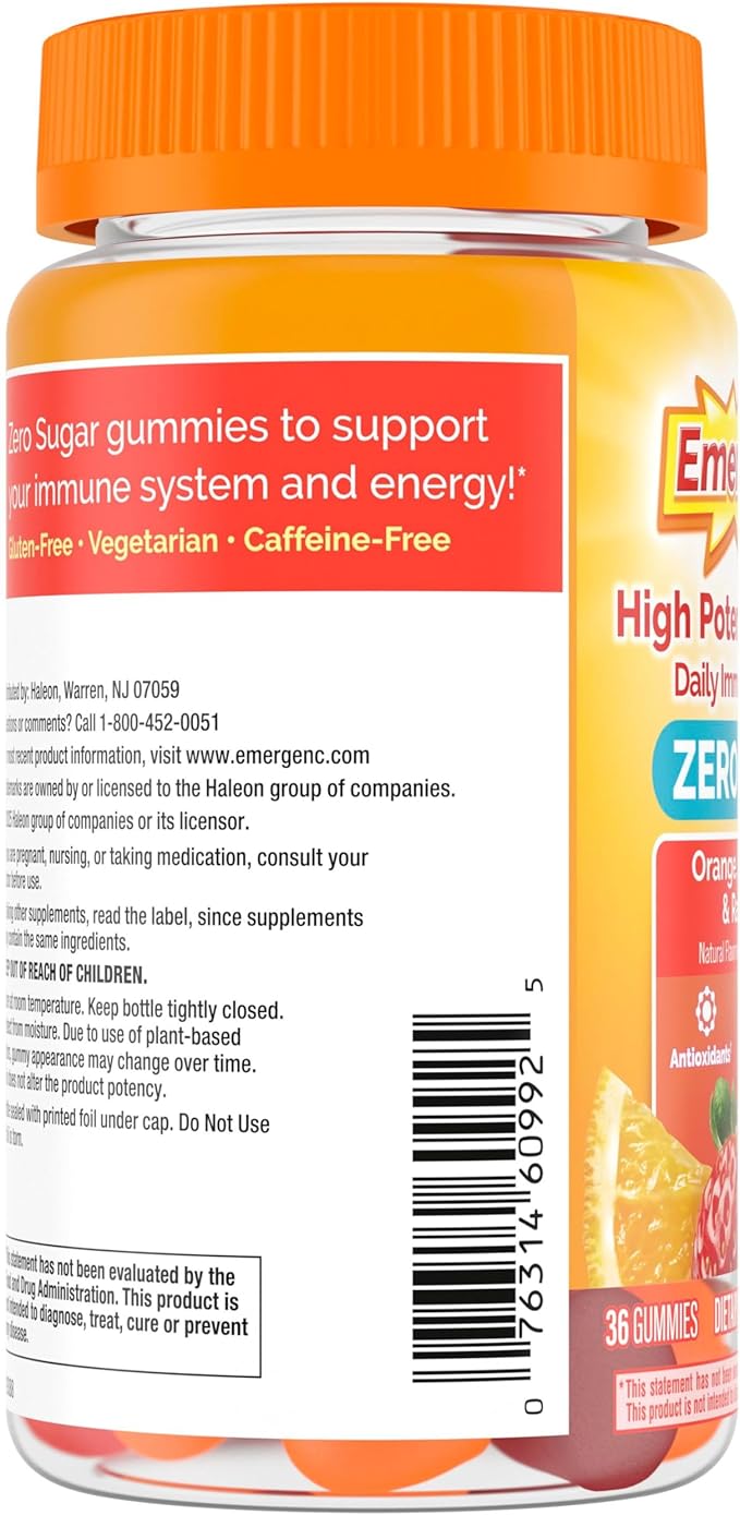 Emergen-C Zero Sugar Immune Support Adult Gummies 36 Count
