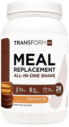 TransformHQ Meal Replacement Shake Powder 28 Servings (Chocolate Peanut Butter) - Gluten Free, Non-GMO