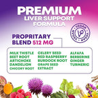 Gentle Liver Cleanse Detox & Repair Formula - Advanced Liver Support Supplement with Silymarin Milk Thistle, Dandelion Root, Artichoke Extract, Turmeric, Choline, & Beetroot - 120 Veggie Capsules