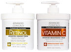 Advanced Clinicals Retinol Body Lotion + Brightening Vitamin C Lotion 2pc Skincare Set For Women & Men | Body Cream & Face Moisturizer Set Helps Improve The Look Of Dark Spots & Uneven Skin Tone, 2PC