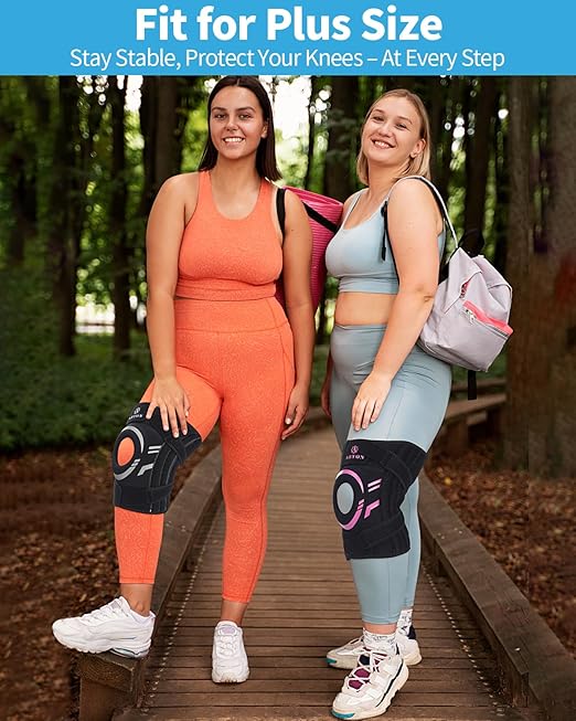 ABYON Knee Brace – Medium Support for Knee Pain, Meniscus Tear, ACL/MCL Pain & Arthritis – Medical-Grade Compression Knee Support with Side Spring Stabilizers & Patella Gel Pad– Adjustable Wrap Patella Stability for Men Women – See How to Size Video Be...