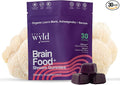 Stay Wyld Organics Brain Food+ Mushroom Gummies, 30 Servings, Organic Lion's Mane, Ashwagandha & Bacopa Gummies for Brain Health & Focus - Gluten-Free & Vegan Shroom, Lions Mane Mushroom Supplement