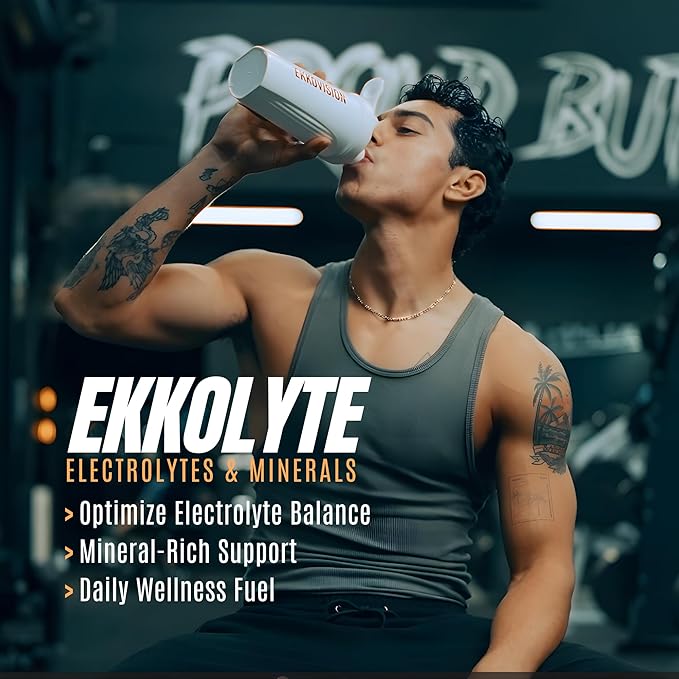 Ekkovision Ekkolyte Electrolytes & Minerals Powder, 50 MG Vitamin C & 155 MG Magnesium for Hydration Support, Essential Electrolytes for Women & Men, Orange Flavored Electrolyte Mix, 60 Servings