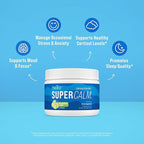 Nello Supercalm Powdered Drink Mix Tub, Cortisol Reducer* and Sleep Aid Supplement, L Theanine, Ksm-66 Ashwagandha, Magnesium Glycinate, Vitamin D 3, No Sugar, Non GMO, 30 Ct, Cucumber Lime
