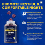 Melatonin Gummies 30mg for Adults: Maximum Strength Melatonin Supplement with L-Theanine, Ashwagandha, MSM, Vitamin D3 & Zinc - Non-Habit Forming, Natural Mixed Berry Flavor 60 Count (Pack of 2)