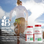 Bronson Antarctic Krill Oil 2000 mg with Omega-3s EPA, DHA, Astaxanthin and Phospholipids, 250 Softgels (125 Servings)