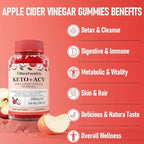 Apple Cider Vinegar Gummies, Max Strength 2000mg ACV Gummy with Probiotics, B12 and Keto Support, For Digestion, Metabolism, Detox, Gut & Immune Health, Gelatin-Free, Non-GMO, 240 keto acv gummies