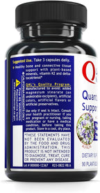 Quantum Nutrition Labs Quantum Bone Health - Bone Health Vitamins, Bone Strength Supplement for Women and Men, Organic Calcium Supplement with Fermented Vitamin K2, Bone Health Support - 90 Capsules